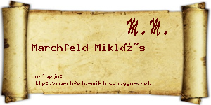 Marchfeld Miklós névjegykártya